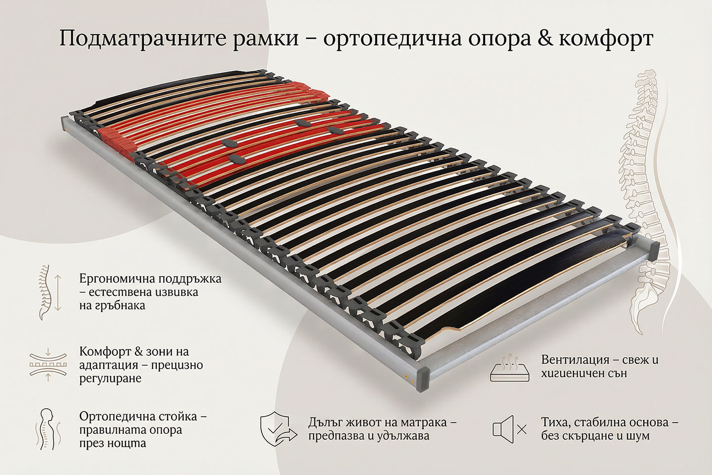 Подматрачните рамки – ключът към ортопедична опора и комфортен сън